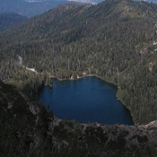 Looking down into castle lake