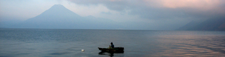 A fisherman on Atitlan in the early morning