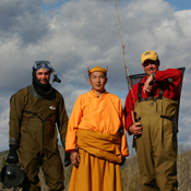 Monk fly fishing with Zeb.